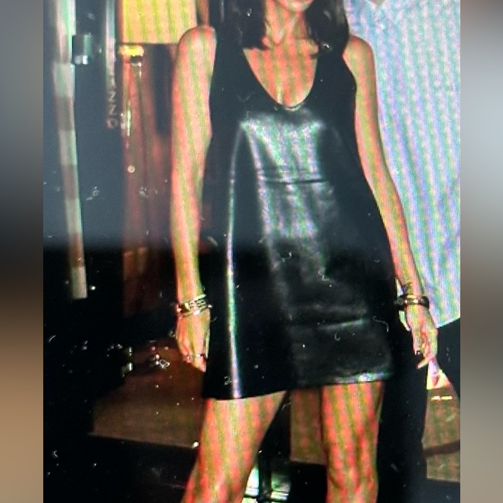 H&M Black leather mini dress